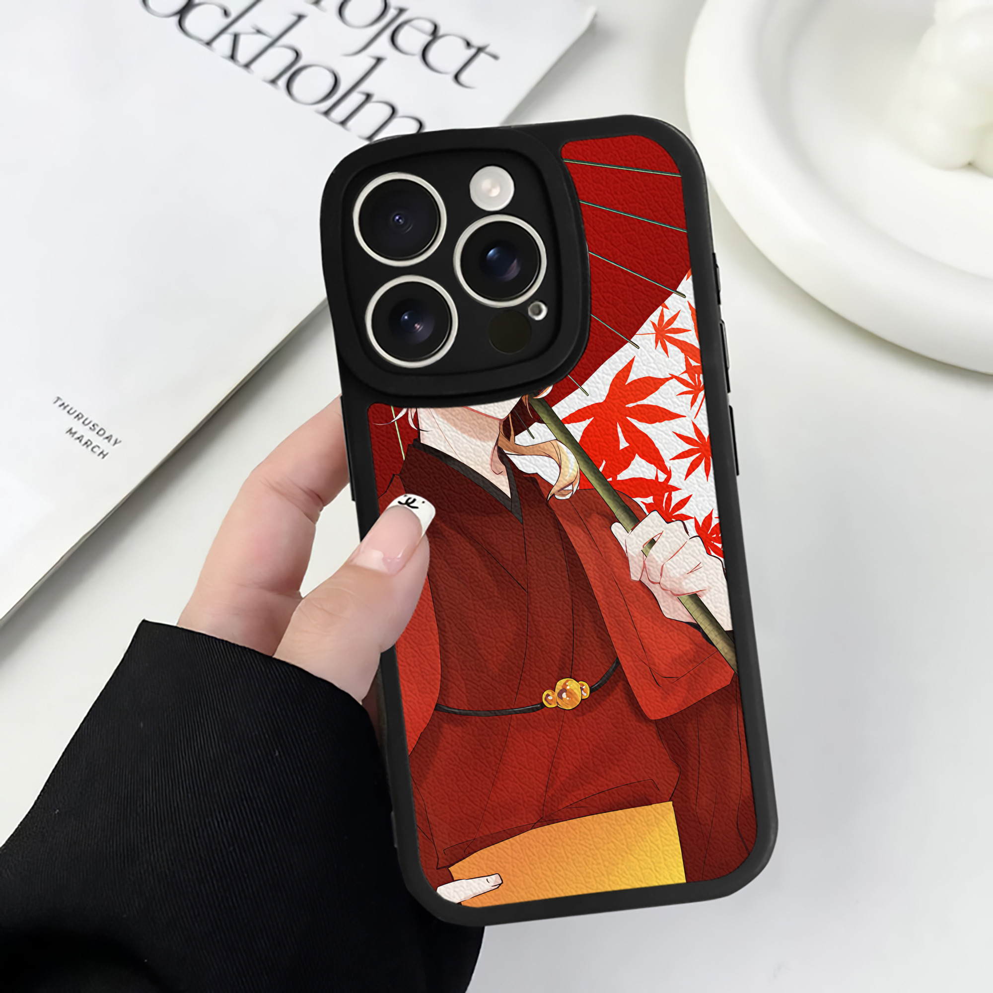 （画像用） 文豪ストレイドッグス Bungo Stray Dogs 【iPhone 16シリーズ対応】シリコンスマホケース（レザー調） 材質：シリコン
